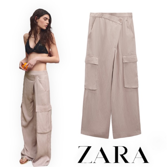 Zara Pants & Jumpsuits Zara Women Pastel Mauve Full Length Cargo Pants Poshmark